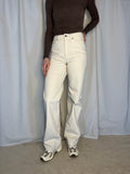 Wide Highwaist Jeans, Creme