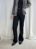 Wide Highwaist Jeans, Sort