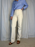 Wide Highwaist Jeans, Creme