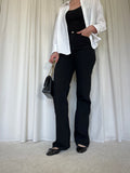Wide Highwaist Jeans, Sort